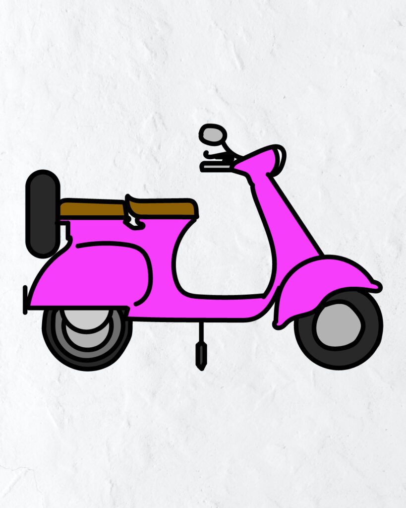 How To Draw A Scooter In Simple And Easy Steps Guide