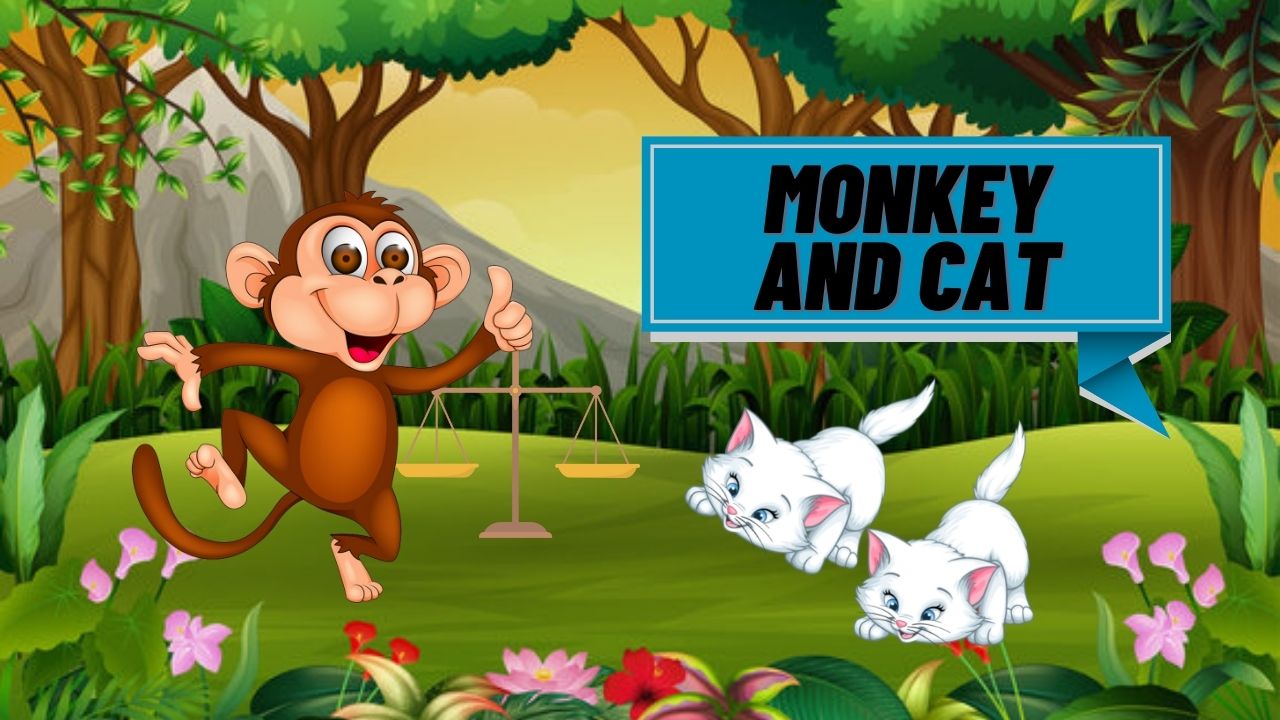 Monkey-and-Cat-Aesop-fables-Short-moral-Story-with-Pictures