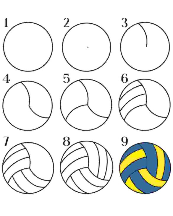 How To Draw A Volleyball In 8 Simple And Easy Step by Step Guide ...