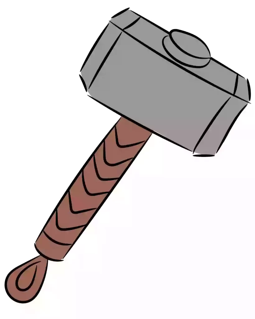 Draw Thor Hammer In And Steps