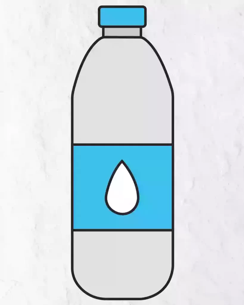How to draw a Water bottle step by step for beginners 
