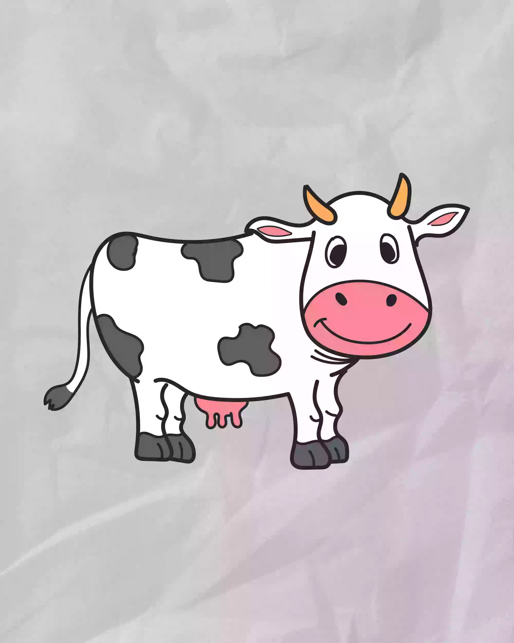 How TO Draw a cow step by step easy/draw a cow/cow drawing - YouTube