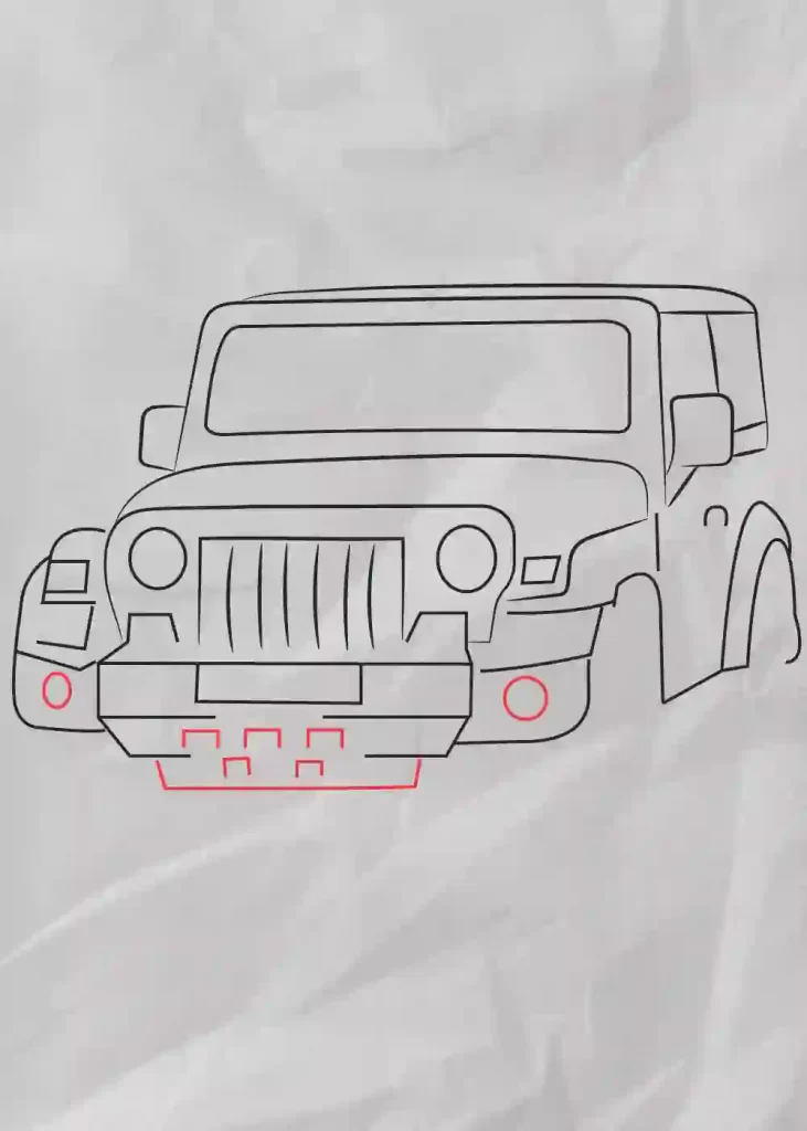 Mahindra Thar 2021 Blueprint - 3DModels