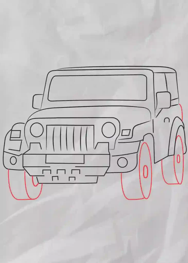 how-to-draw-mahindra-thar