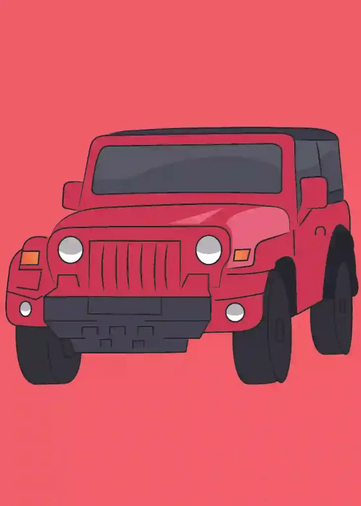 how-to-draw-mahindra-thar