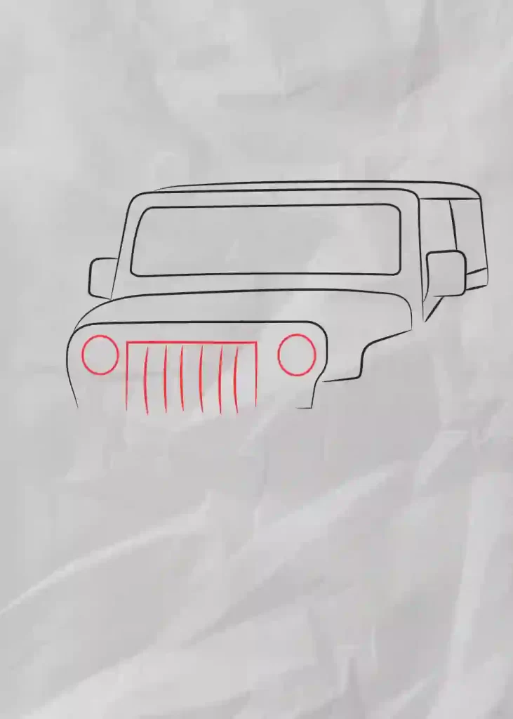 Jeep Drawing  How To Draw A Jeep Step By Step