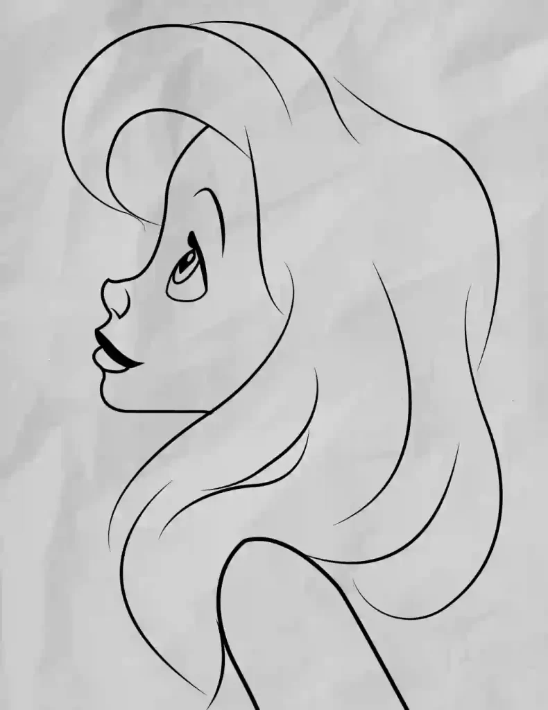 Punk Little Mermaid Coloring Pages With Collection - Melody Little Mermaid  Drawing Transparent PNG - 1600x2794 - Free Download on NicePNG