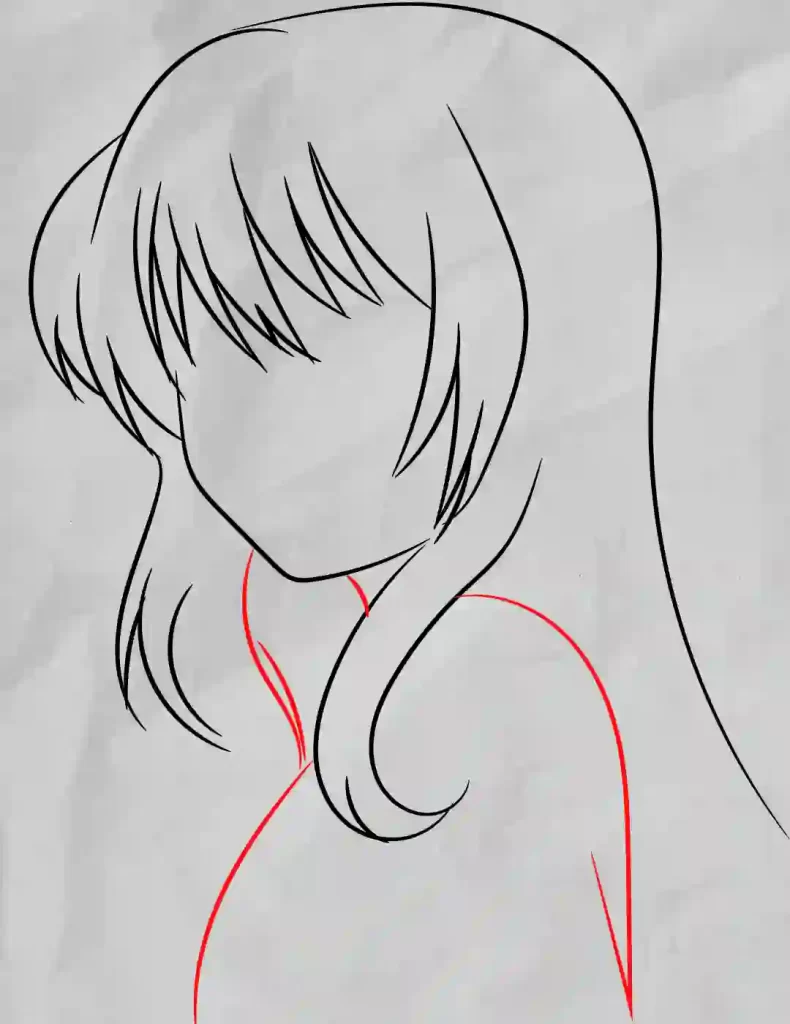 how to draw anime girl hair step by step for beginners