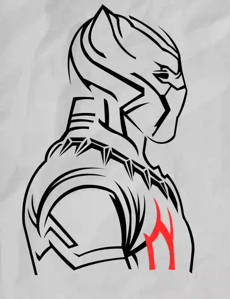 simple black panther drawing