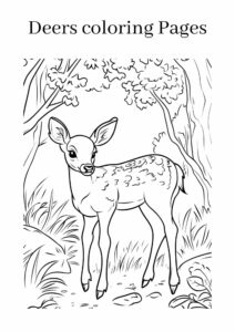 Deers coloring pages for Kids - Storiespub