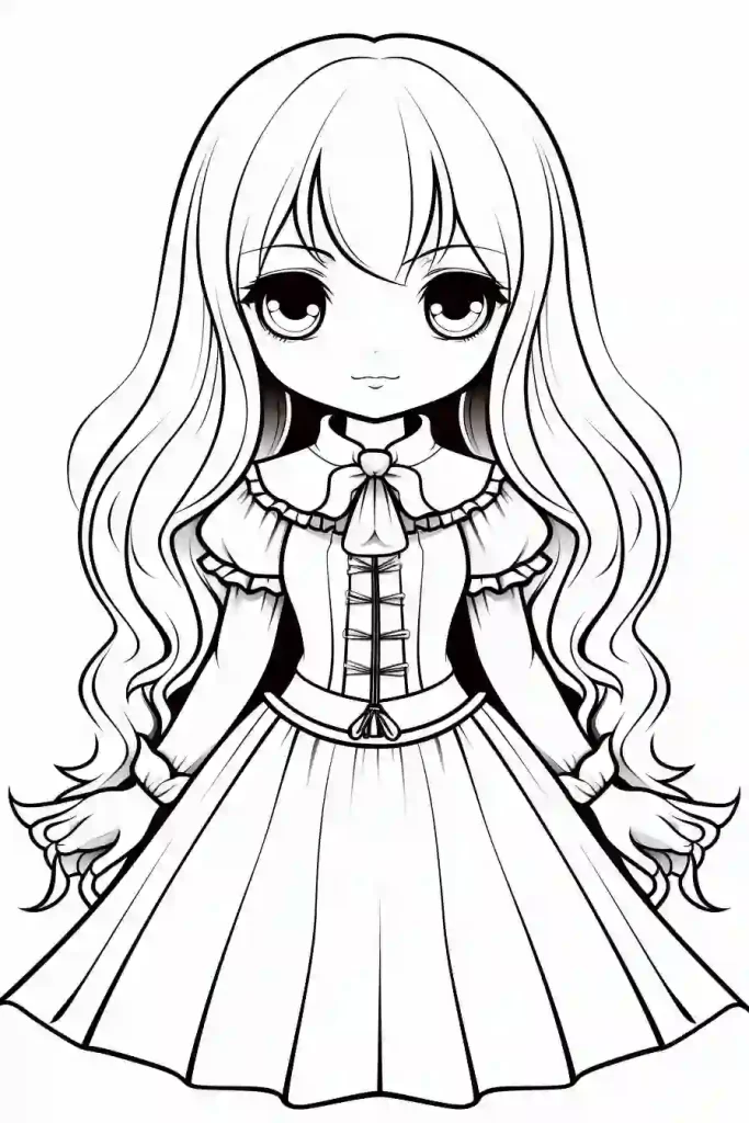 anime vampire girl coloring page 4 Collection of Anime Vampire Girl Coloring Pages