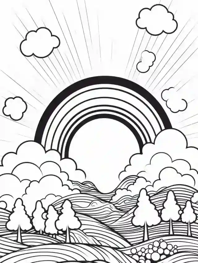 Rainbow Coloring Pages | For Kids | Storiespub.com- Learn With Fun