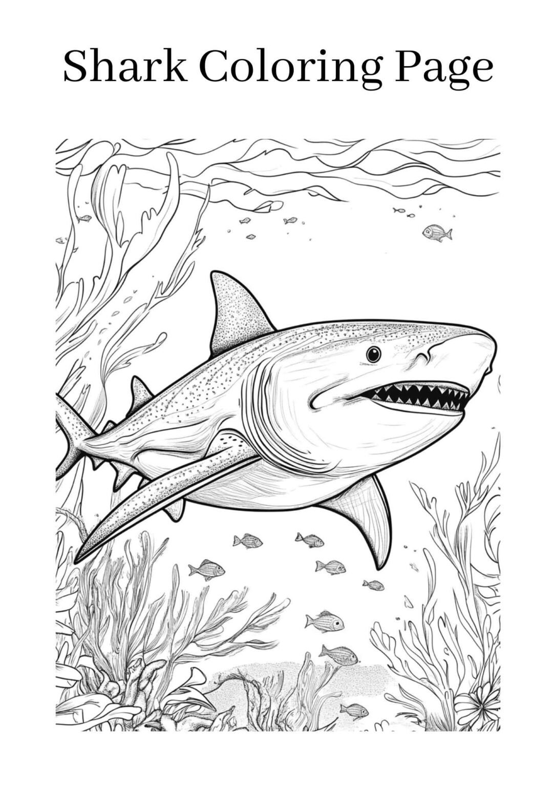 Free Shark Coloring Page | For Kids & Adults | Storiespub