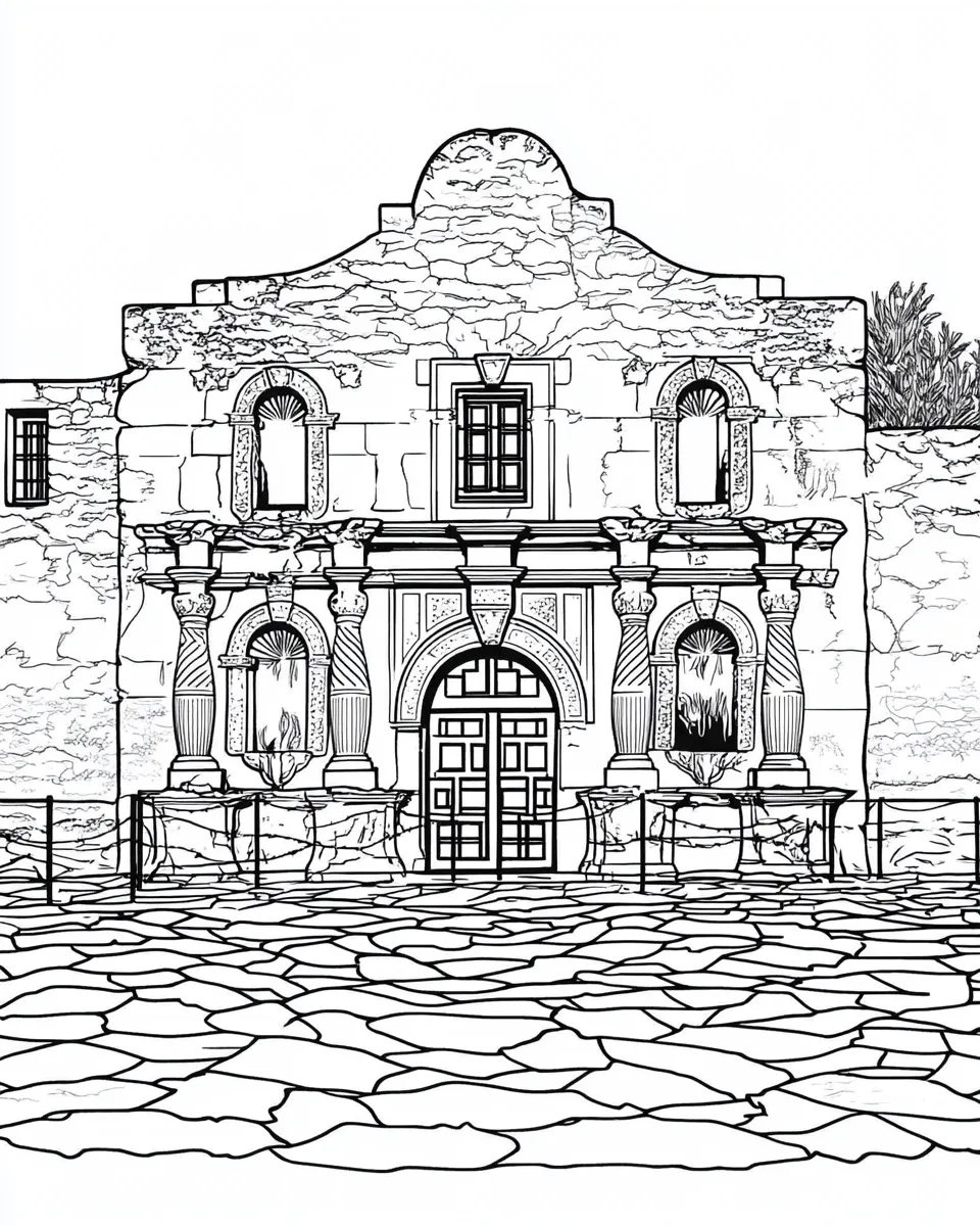 Alamo-Coloring-Page