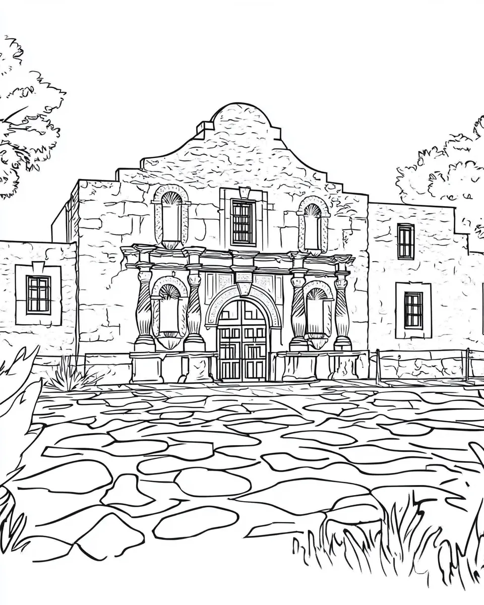 Alamo-Coloring-Page