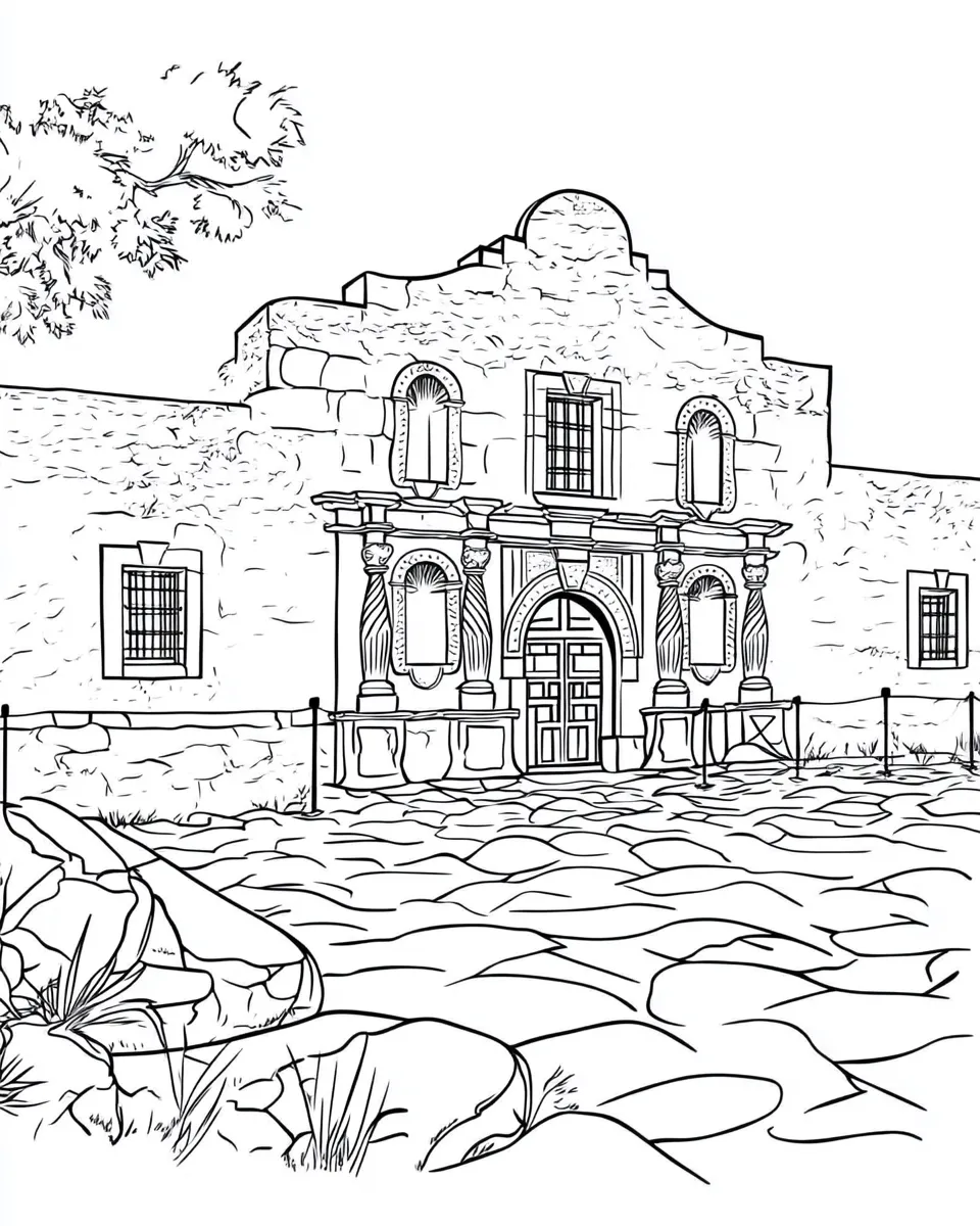 Alamo-Coloring-Page