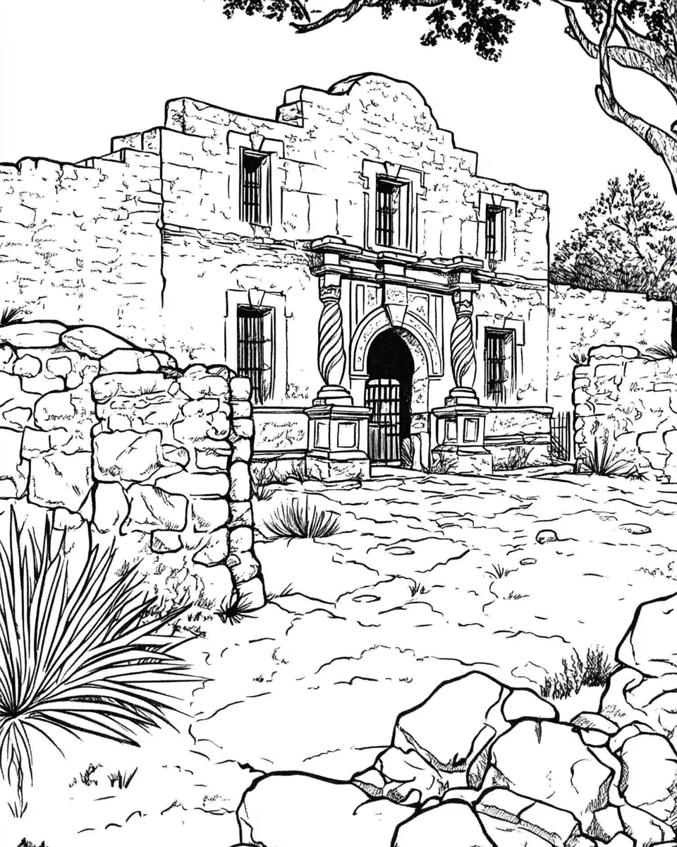 Alamo-Coloring-Page