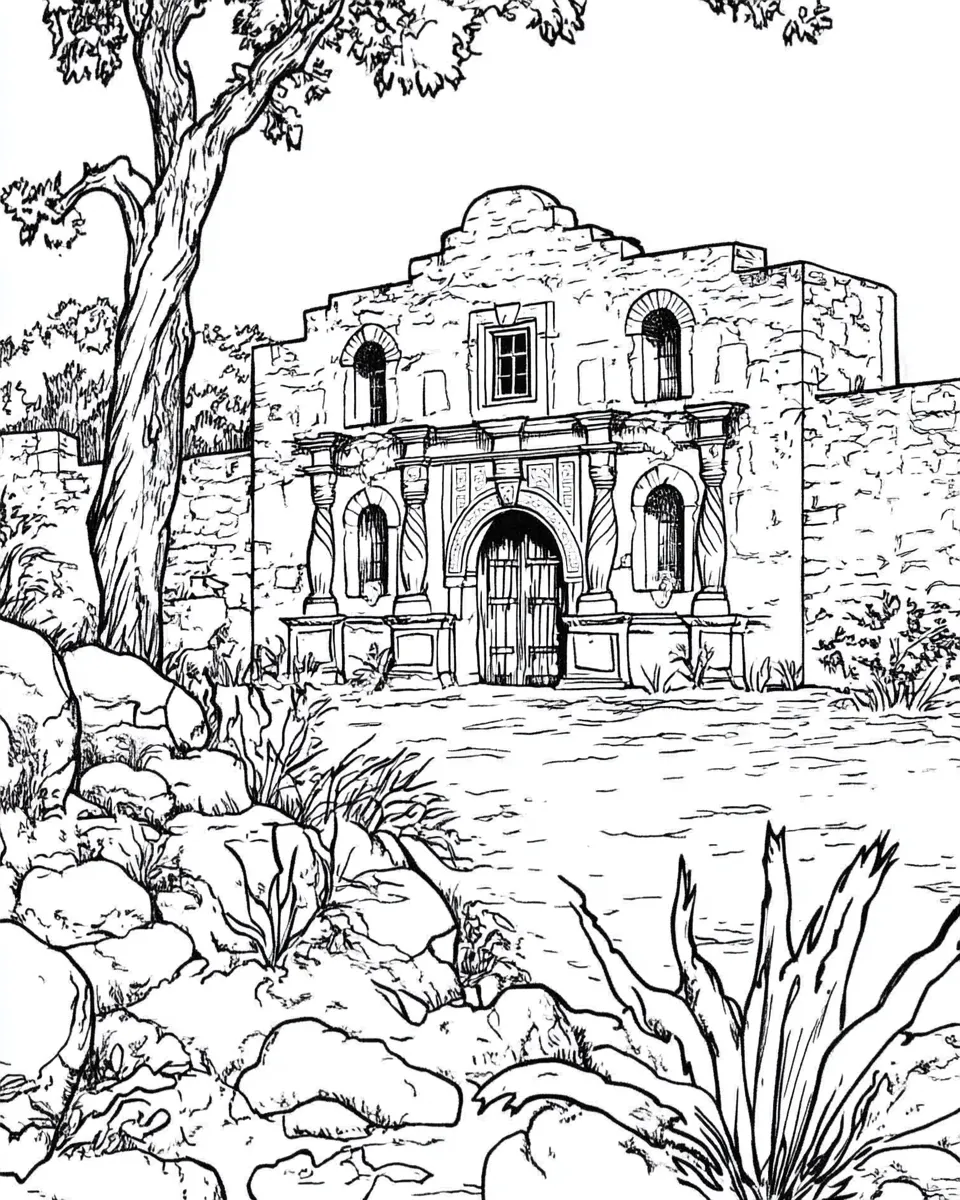 Alamo-Coloring-Page