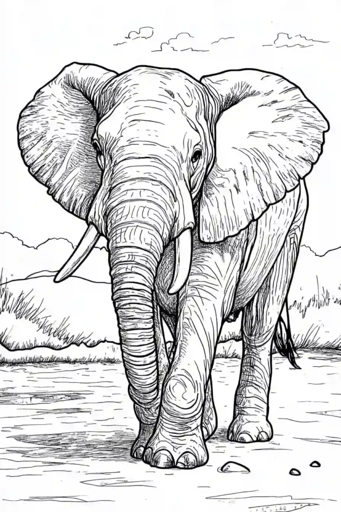 Elephant-Coloring-Pages