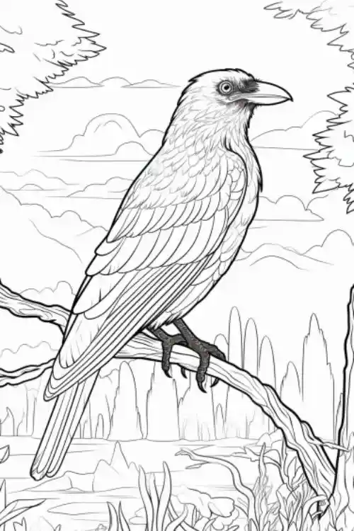 Crow-Coloring-Page
