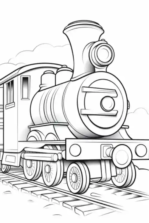 train-coloring-page