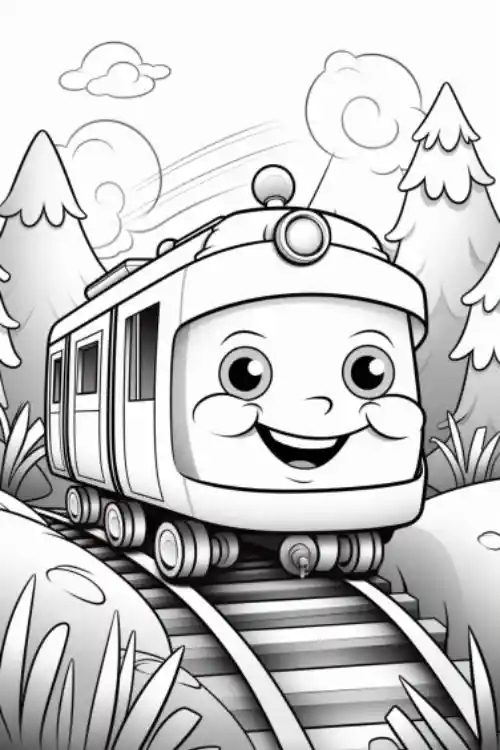 train-coloring-page