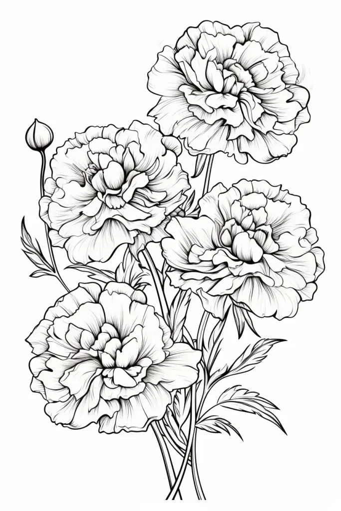 Carnations Coloring page