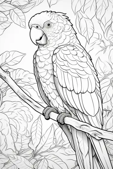 Parrots-Coloring-Pages