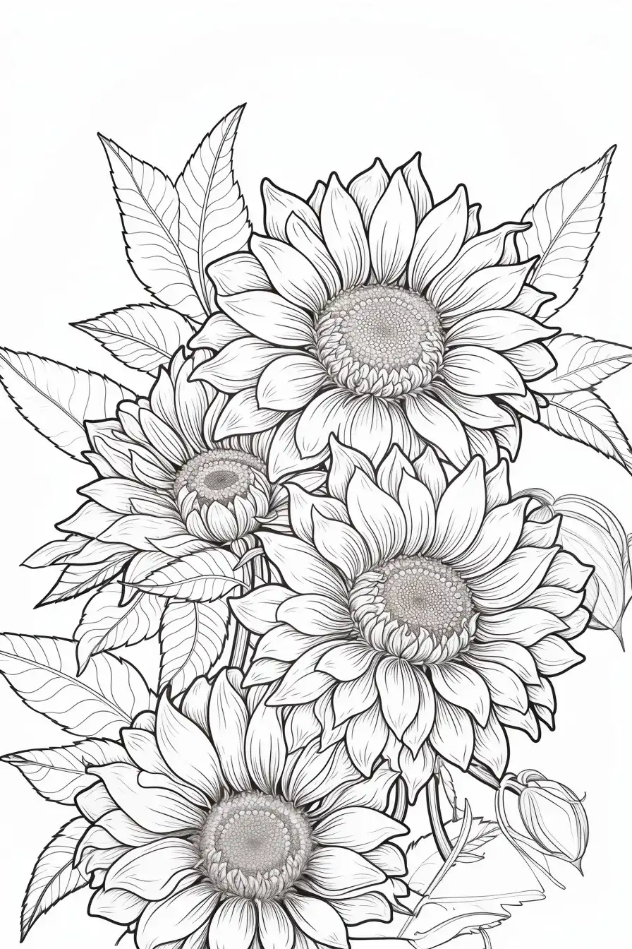 Sunflower-Coloring-pages
