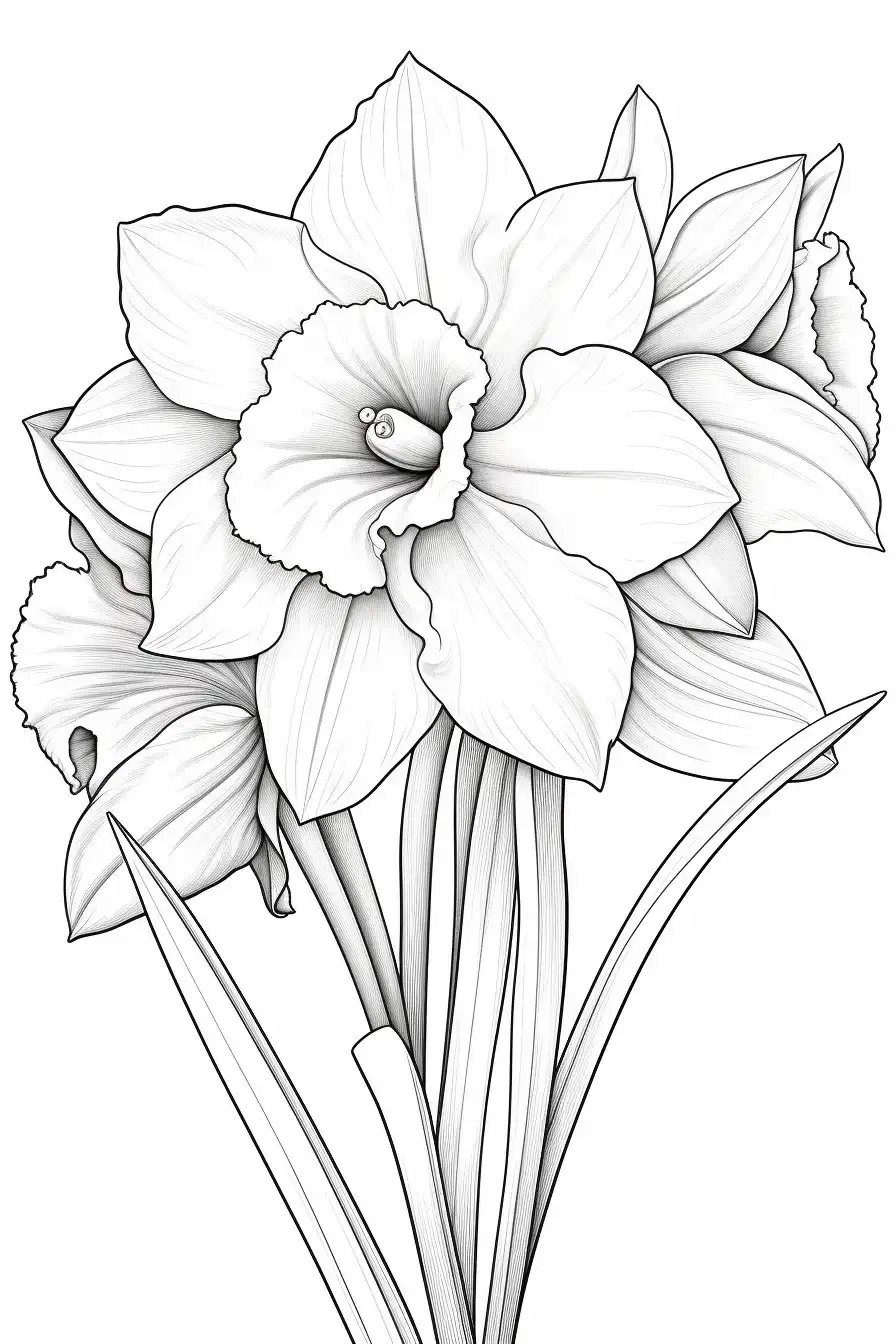 Daffodil-Coloring-Pages