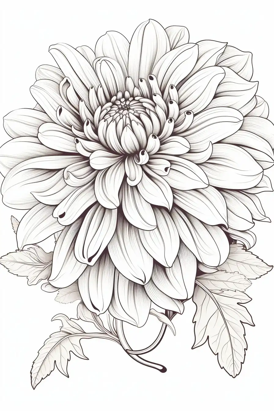 Dahlia-coloring-Pages