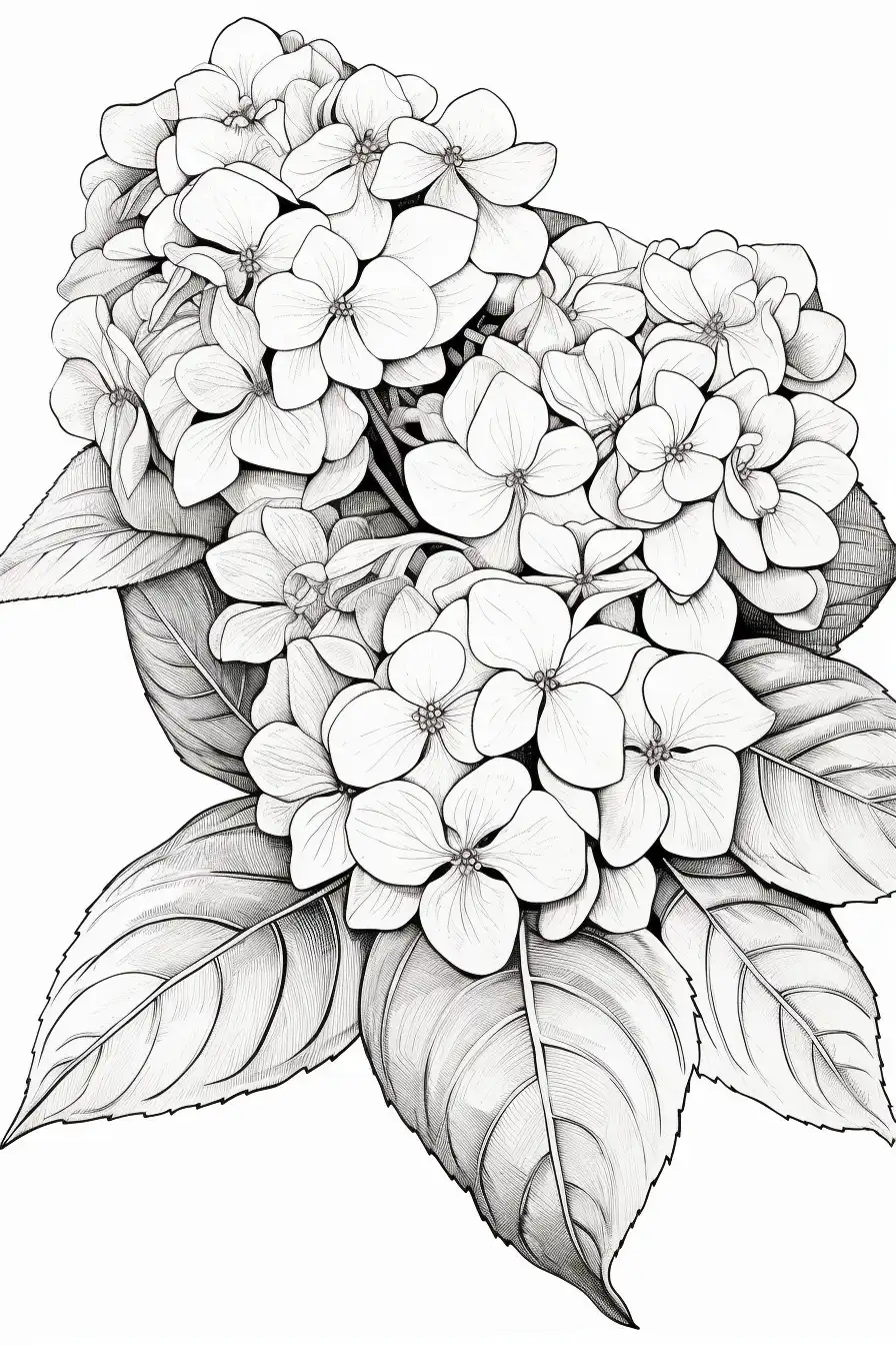 Hydrangea-flower-coloring-pages