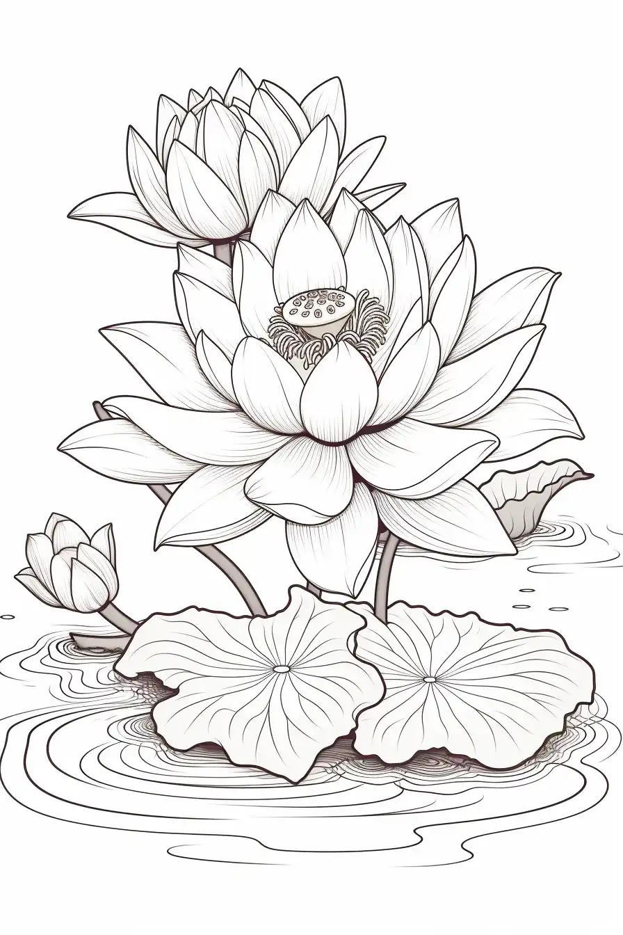 Lotus-coloring-Pages