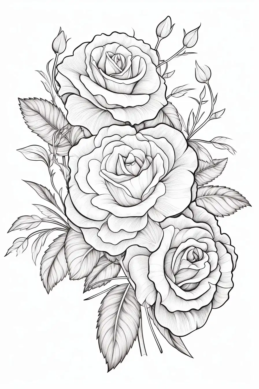 Rose-coloring-Pages