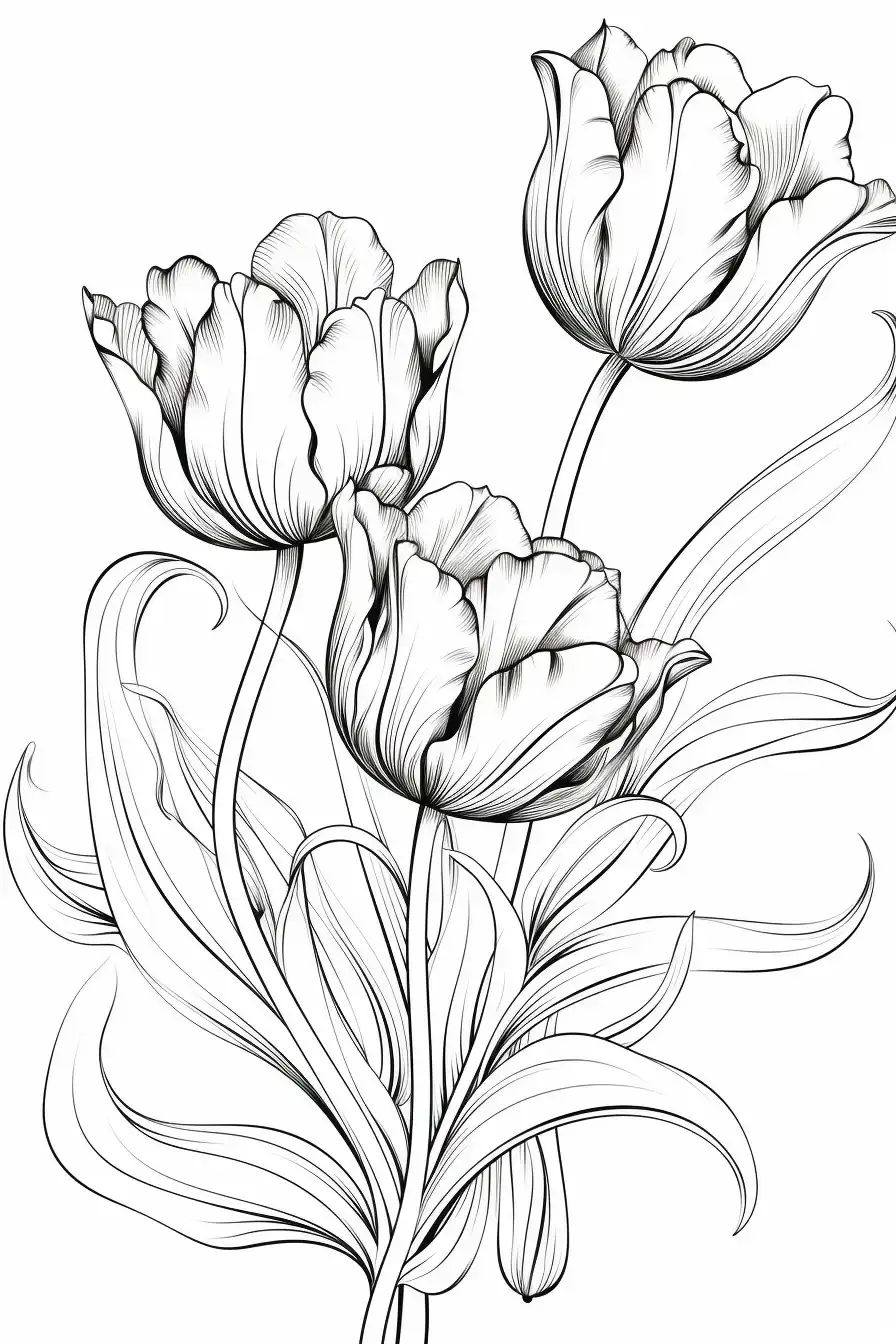 Tulip-Flower-Coloring-pages