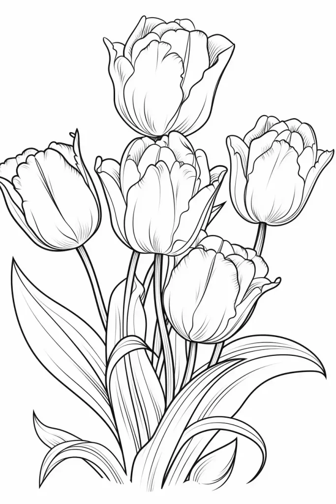 Tulip-Flower-Coloring-pages