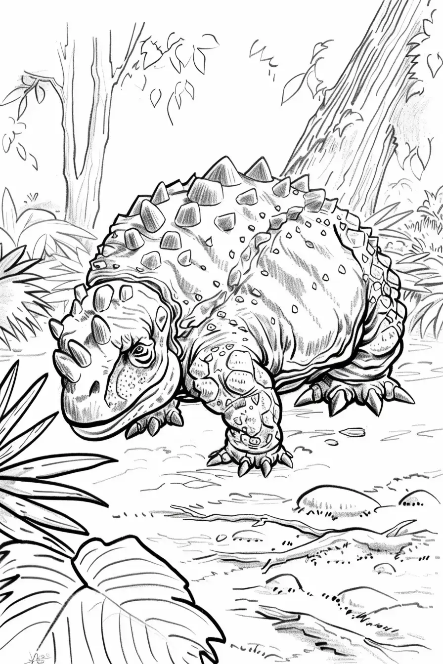 Ankylosaurus-Dinosaur-Coloring-Pages