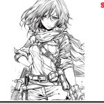 Mikasa-Ackerman-Coloring-Pages