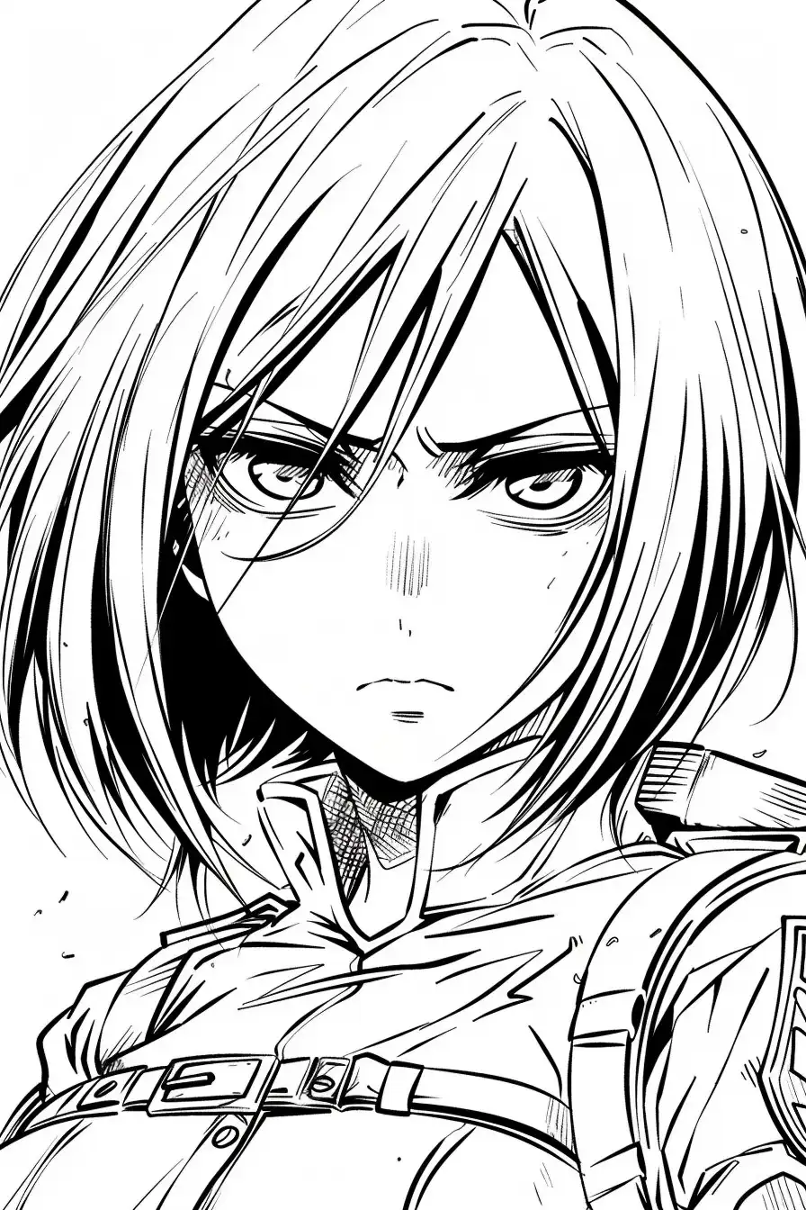 Mikasa-Ackerman-Coloring-Pages