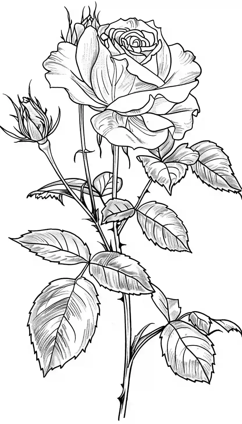 Rose-Grandiflora-Coloring-Pages