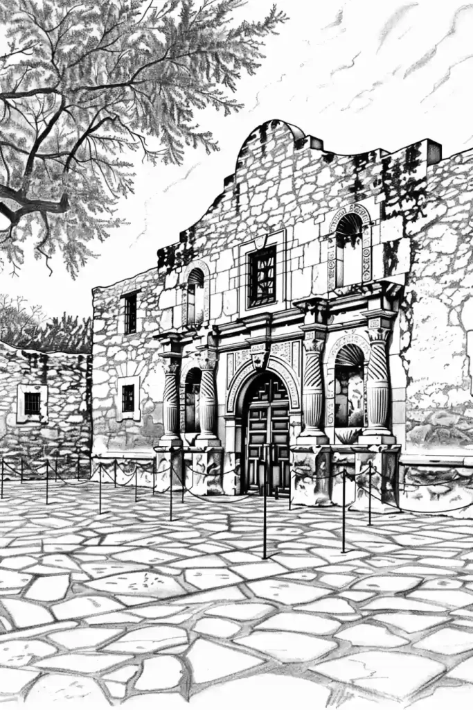 Alamo-Coloring-Page