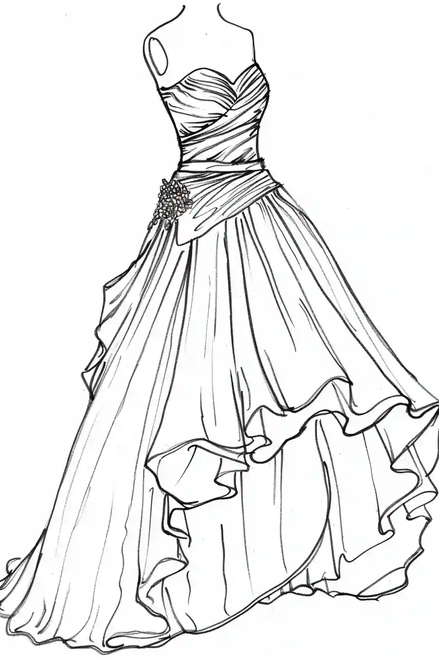Dresses-Coloring-Pages