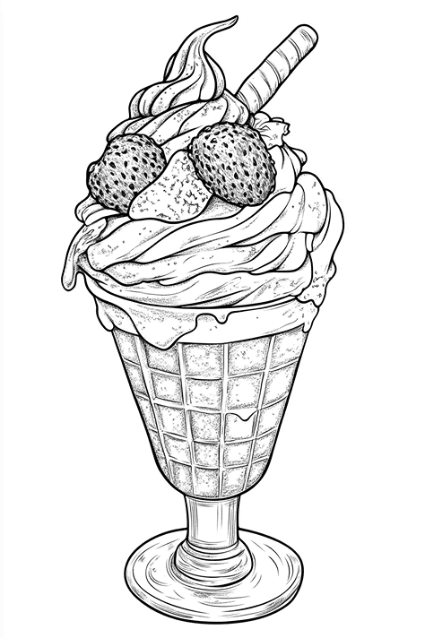 Ice Cream Coloring Page